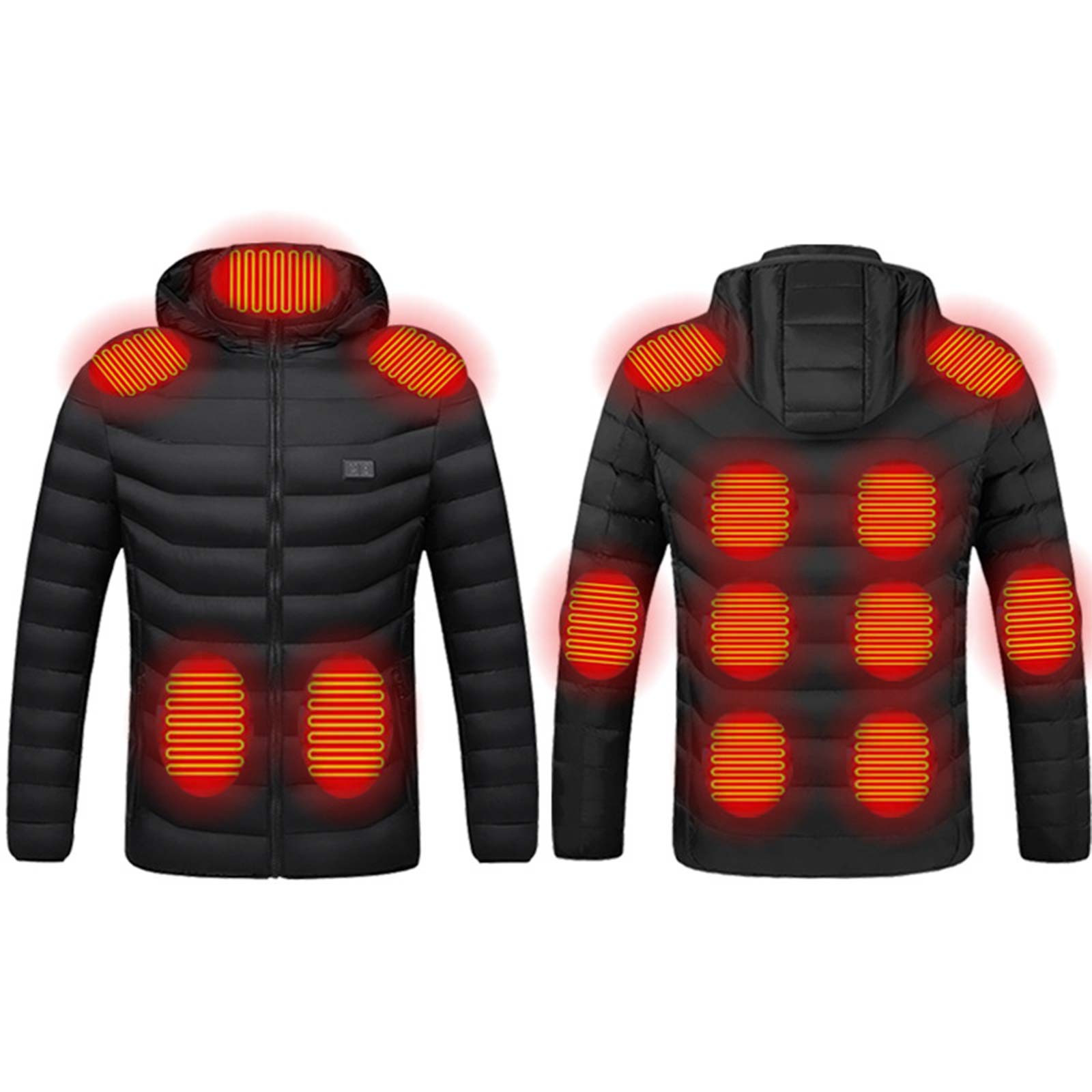 onlyliua Clearance Heated Jackets, Men's Heated Jacket Electric Heated Jacket Adjustable Temp 13 Heating Zones USB Heated Coat Winter Hooded Jacket Men Women for Hiking